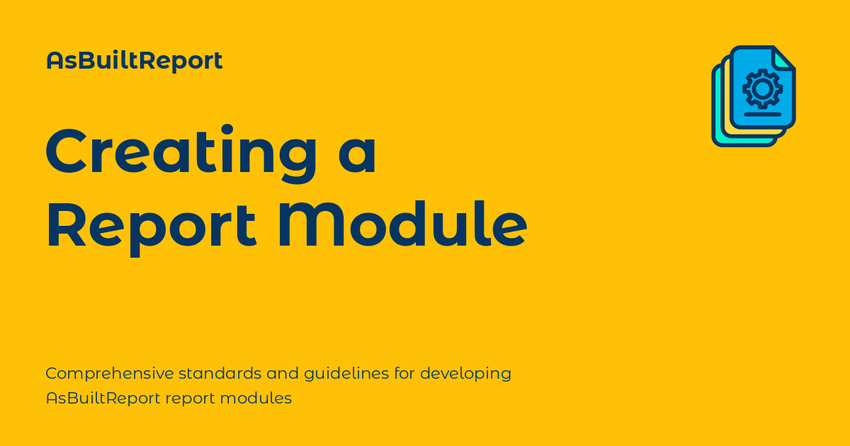 Creating a report module - AsBuiltReport